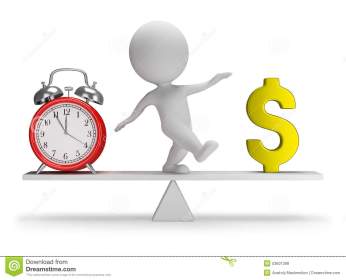 d-small-people-time-money-person-catches-balance-image-white-background-53601398